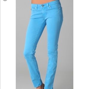 Ag the cigarette cigarette leg blue pant size 25